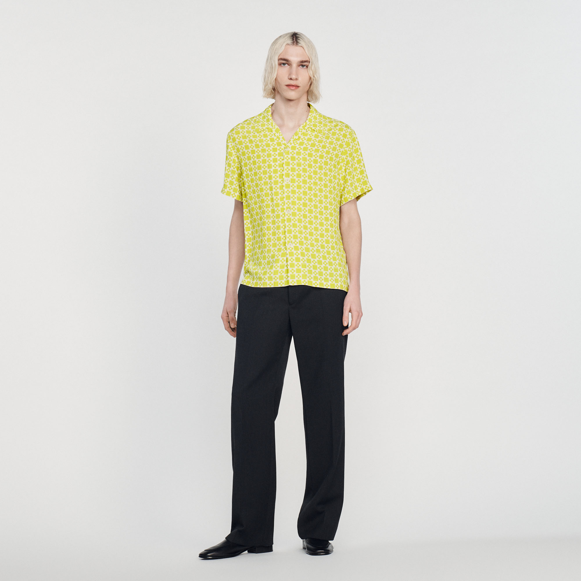 Chemise fluide á manches courtes Homme