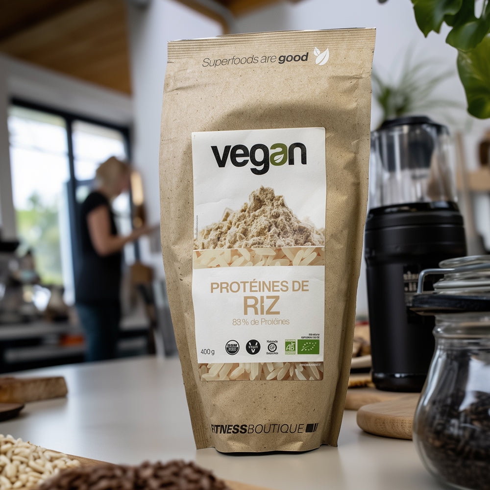 FITNESSBOUTIQUE VEGAN Proteines de Riz 83 % Cru et BIO