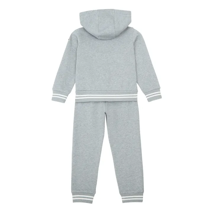 Moncler Ensemble Hoodie Zippé et Jogger | Gris chiné