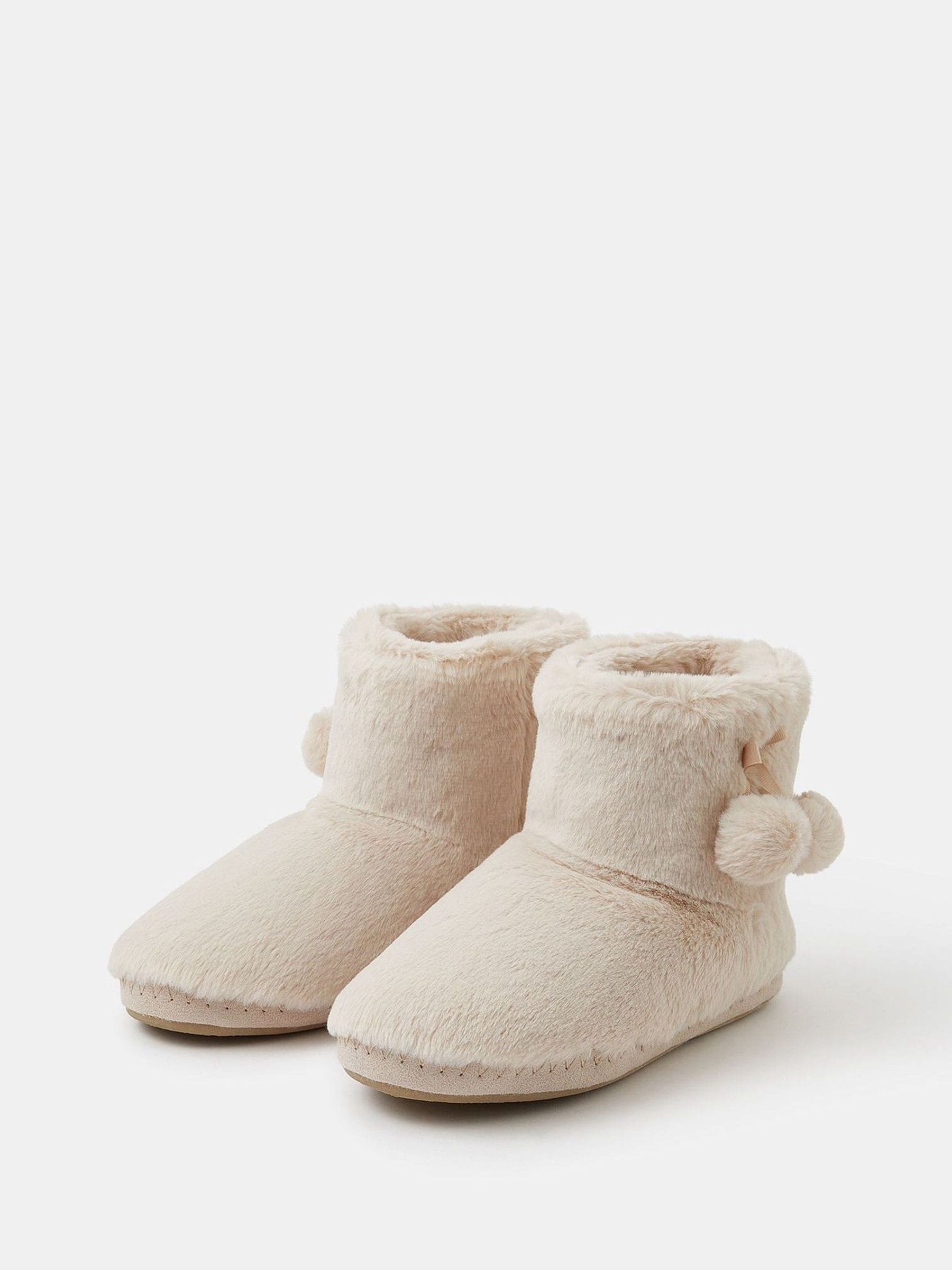 Accessorize Super Soft Pom Pom Slipper Boots