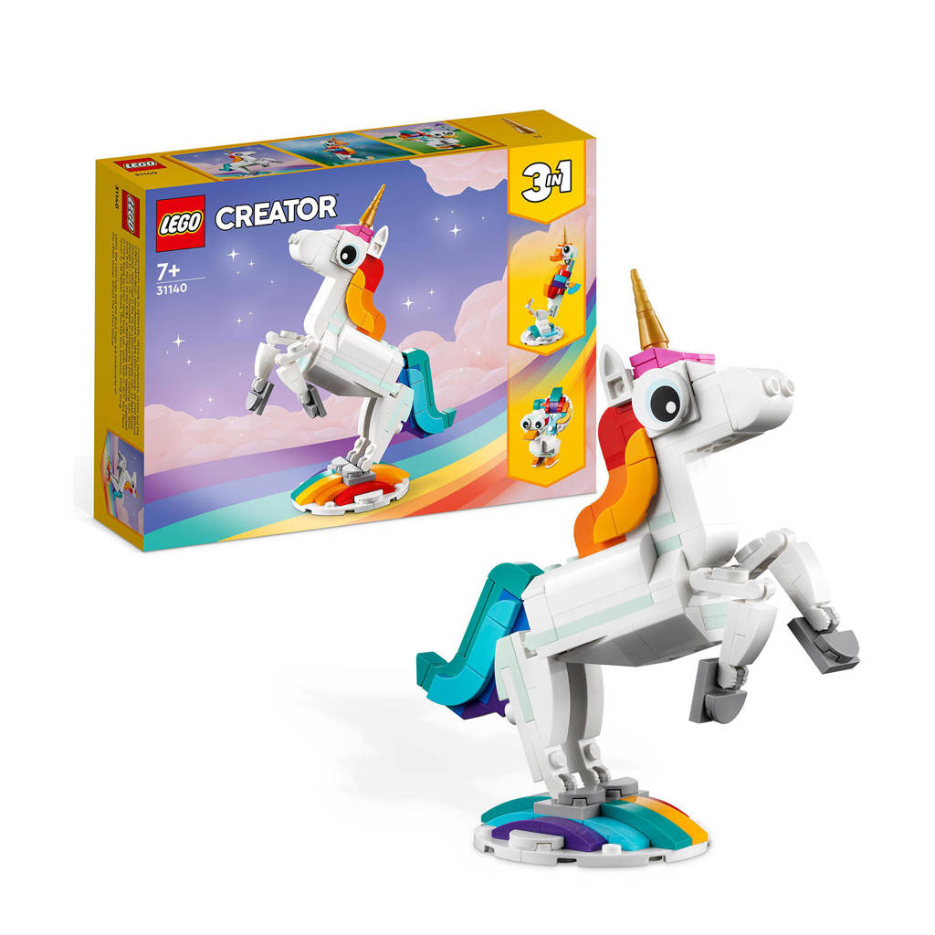 3-in-1 Magische Eenhoorn Speelgoed Set met Pauw en Zeepaardje 31140