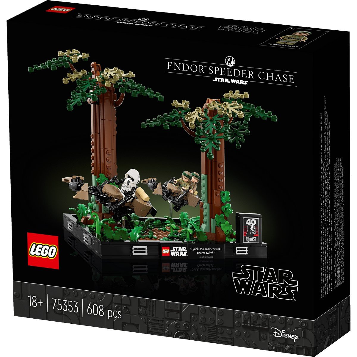 Diorama course poursuite en speeder sur Endor Lego Star Wars 75353
