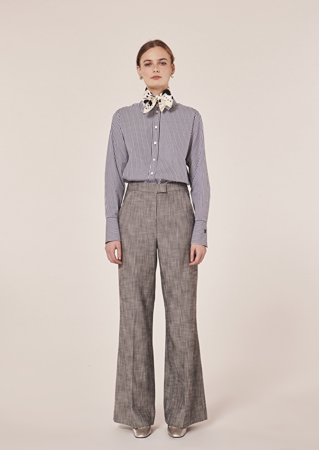 Pantalon Primaveragris en tissu flammé