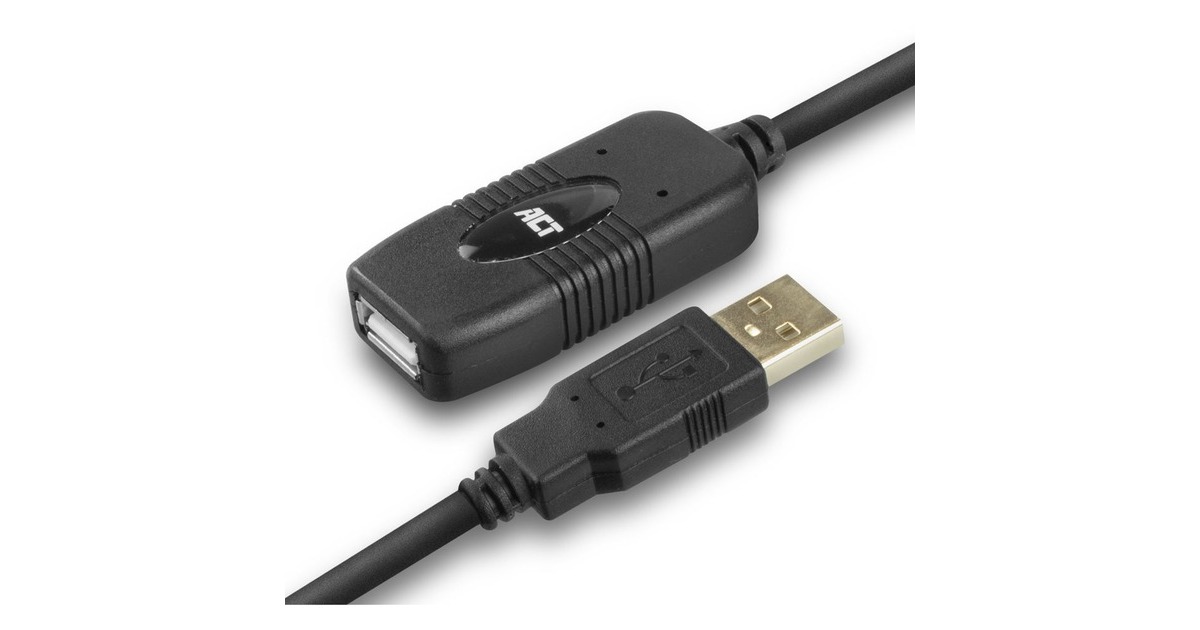 ACT ConnectivityUSB 2.0 Signaalversterker, 10 meter kabel  (Zwart)