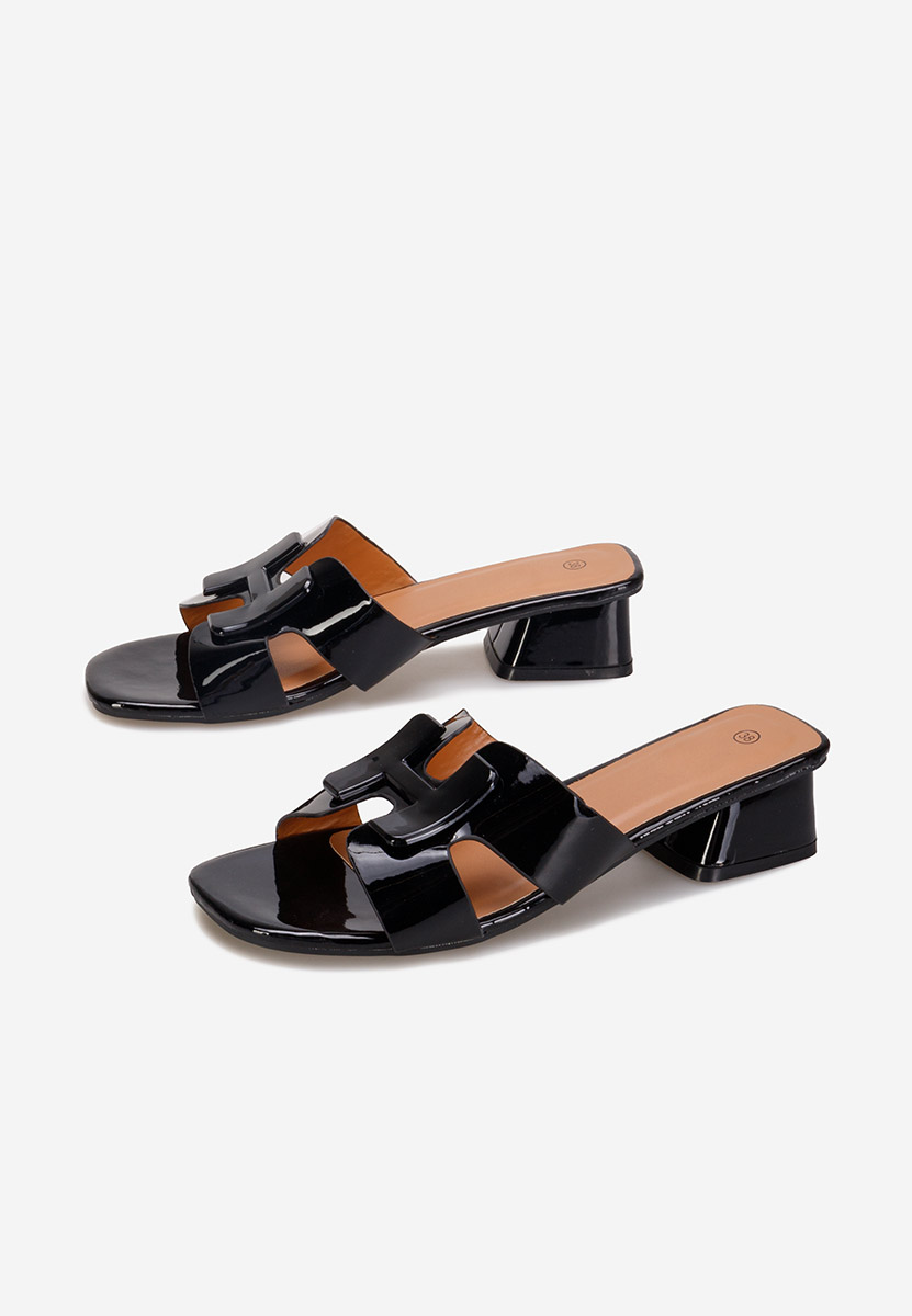 Pantoufles à talon noirs Loreleia