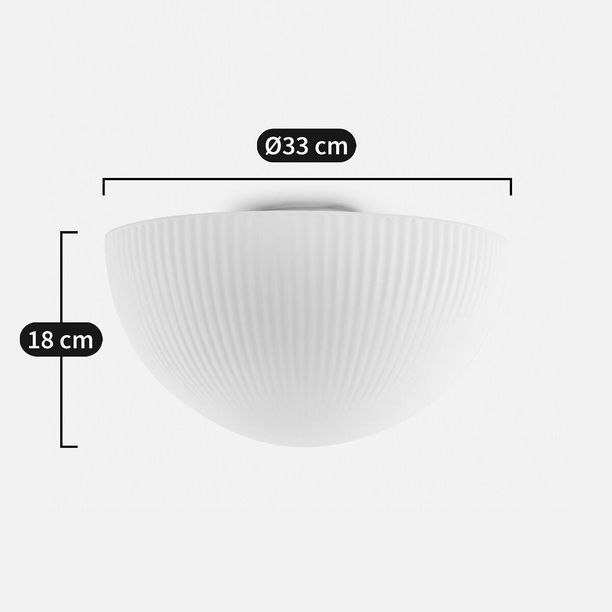 LA REDOUTE INTERIEURS<br>Luminária de teto listrada de vidro opalino, Loulou