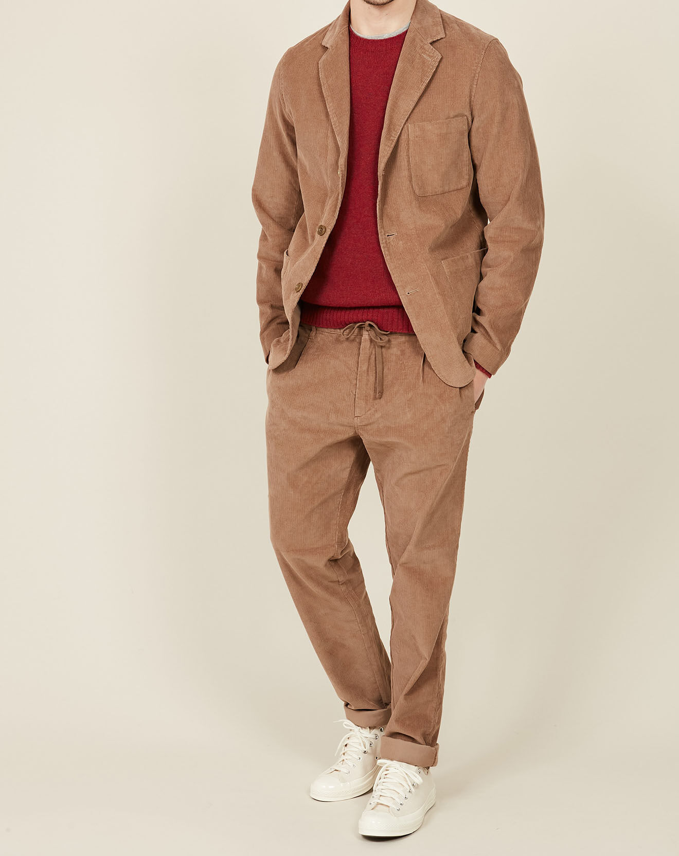 Hartford Veste en Velours côtelé Jonny beige