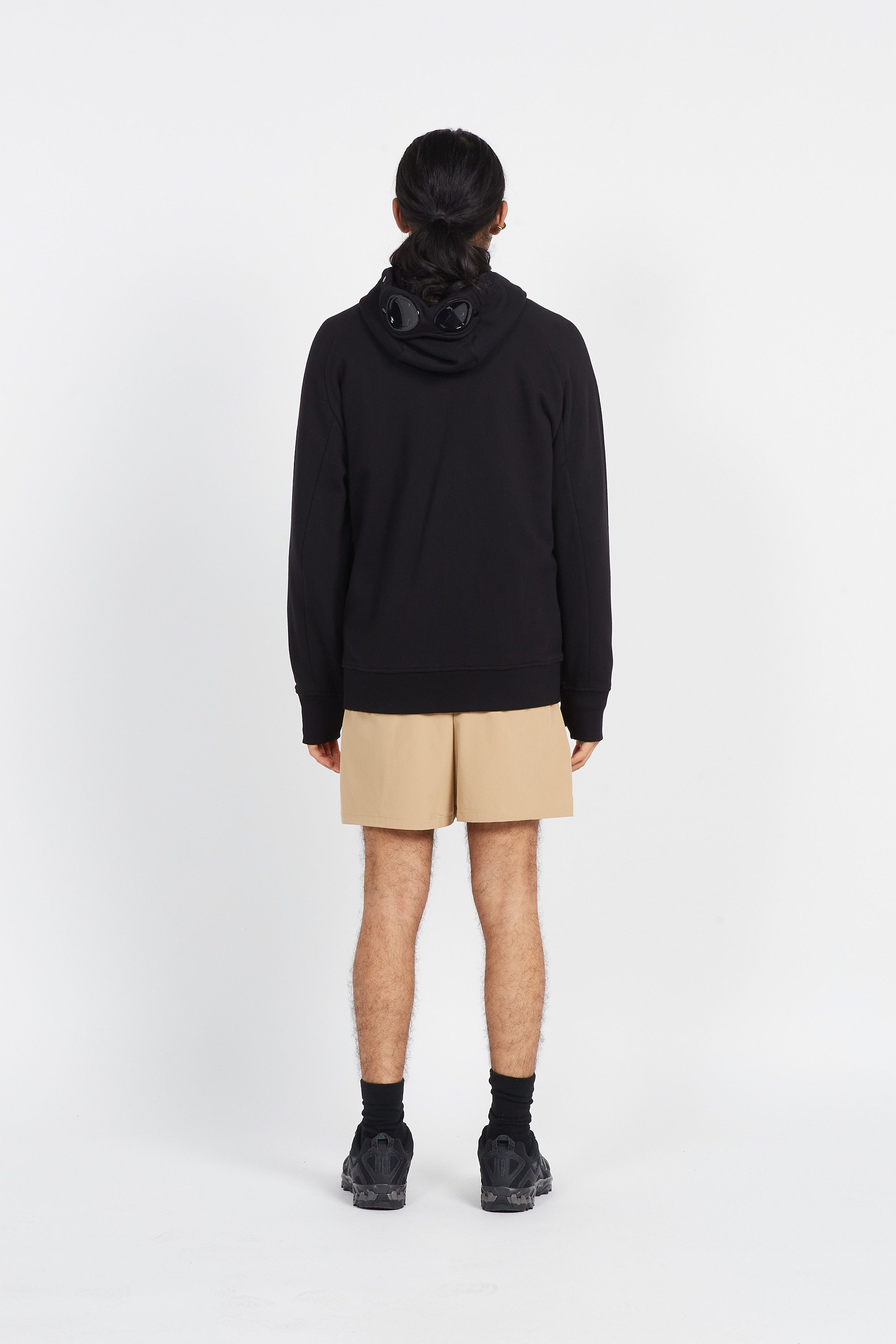 C.P. COMPANY Veste zippée DIAGONAL RAISED FLEECE ZIPPED GOGGLE HOODIE Noir