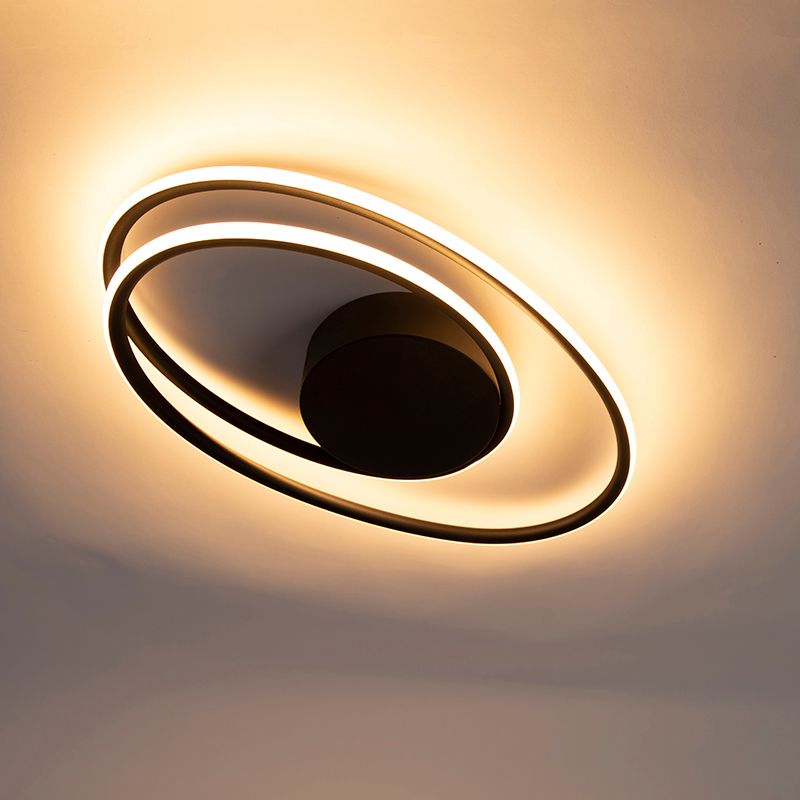 Design plafondlamp zwart incl. LED 3 staps dimbaar - Rowan