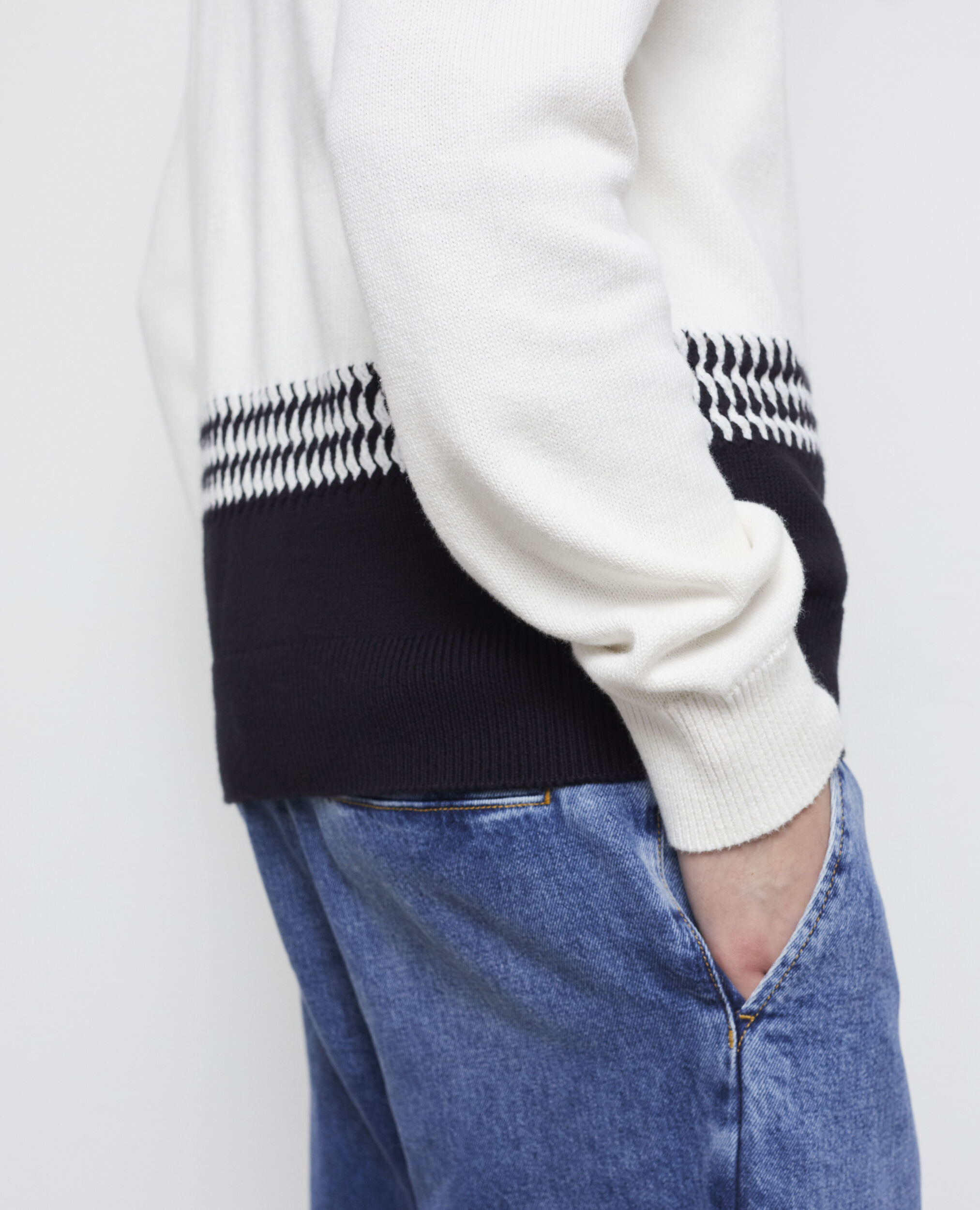 Pull en maille bicolore