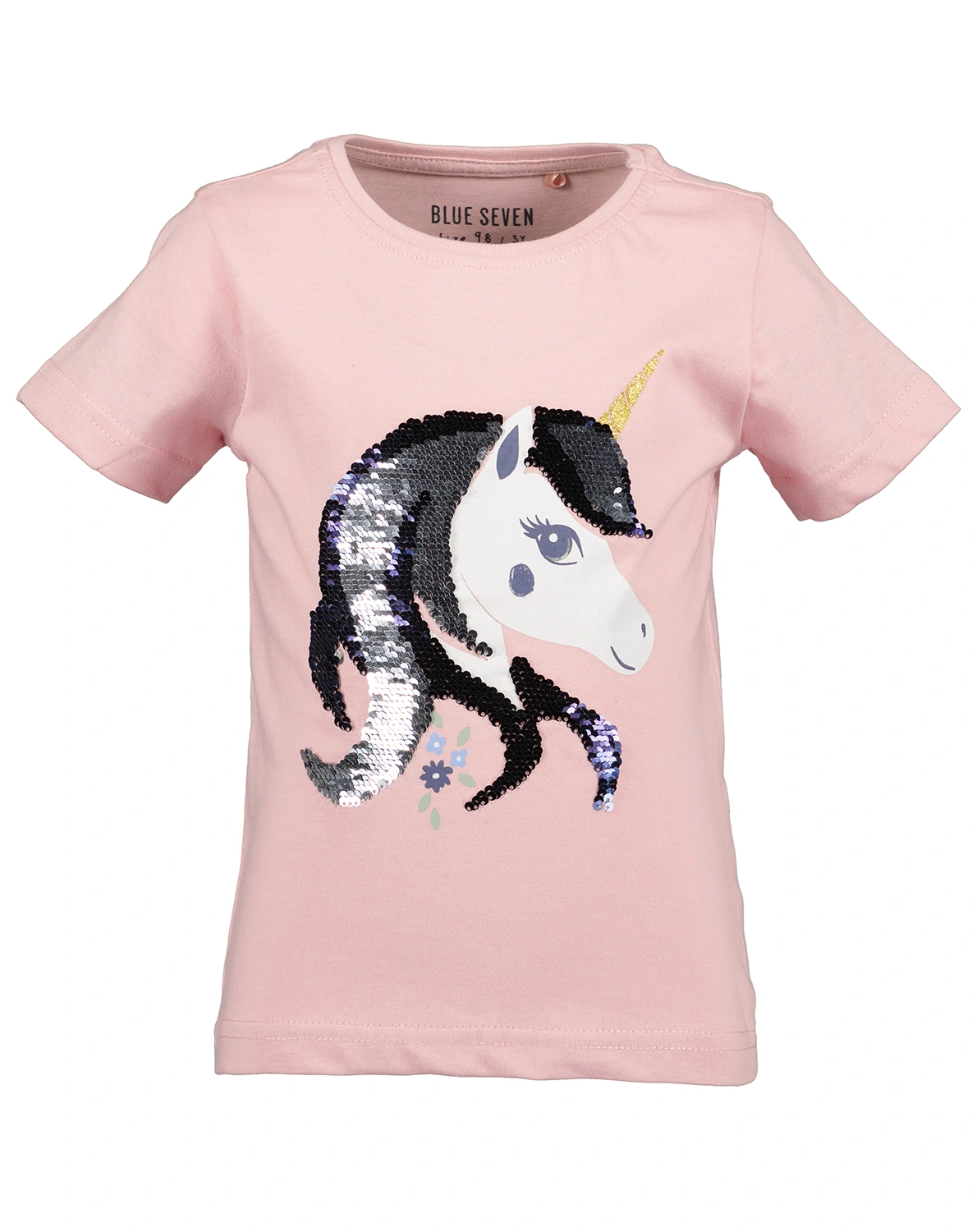 T-Shirt GLITTER UNICORN mit Wendepailletten in rosa
