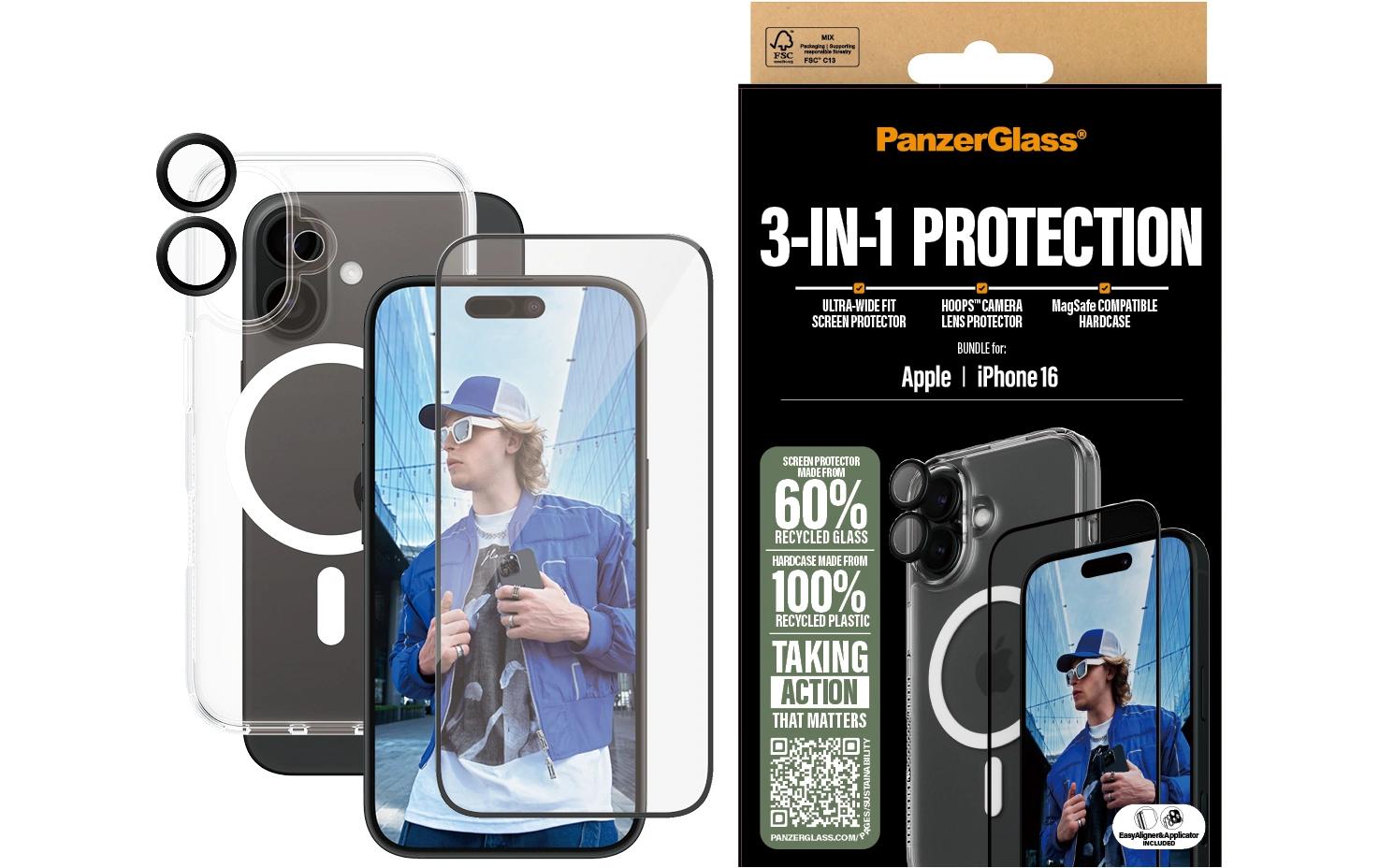 3-in-1 Protection Bundle iPhone 163-in-1 Set für das Apple iPhone 16