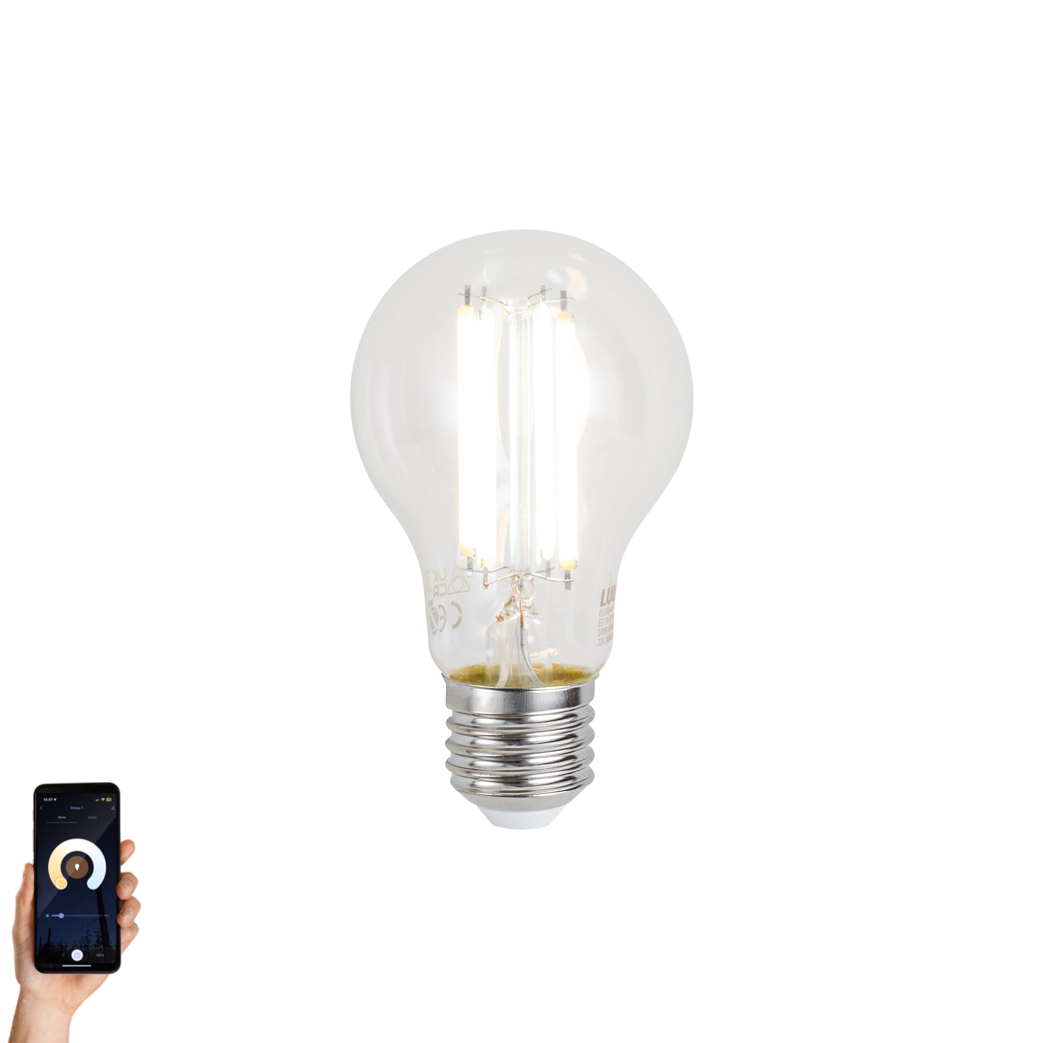 Smart E27 dimbare LED lamp A60 helder 7W 806 lm 2700-6500K