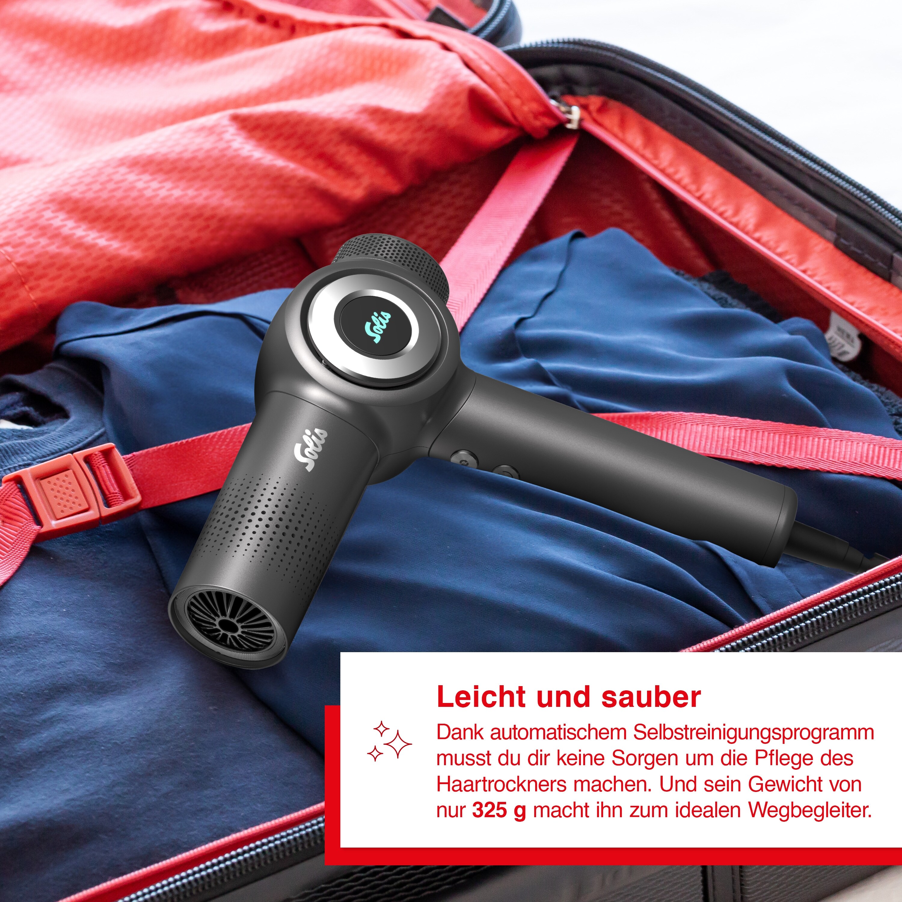 Solis Föhn Airvolution Ionen-Technologie hohe Trockenleistung, Display