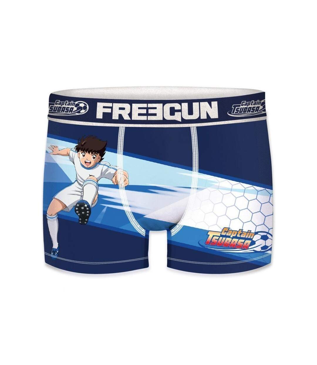 FREEGUN Boxer Homme Microfibre TSU2 Bleu Blanc CAPTAIN TSUBASA