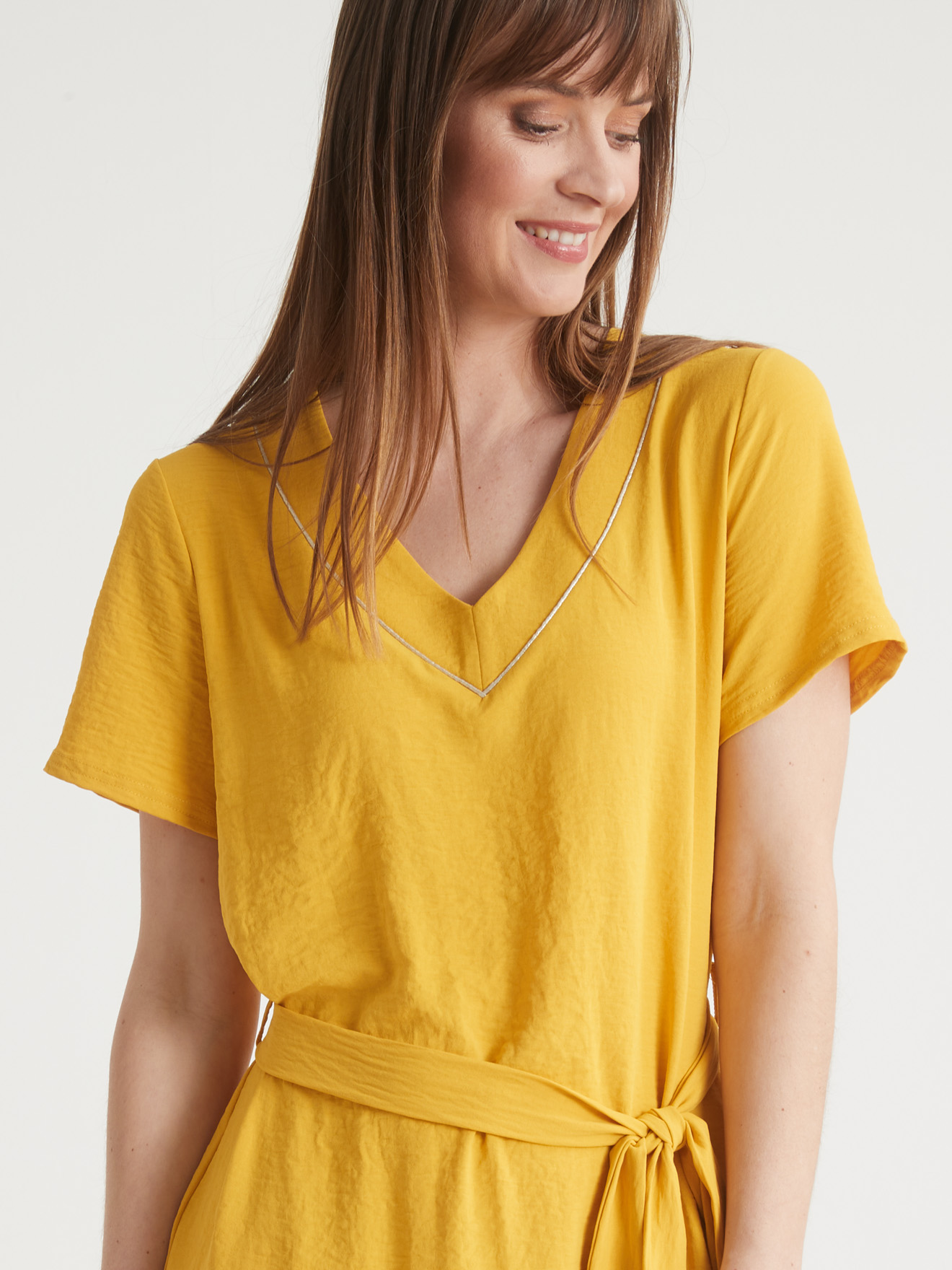 Robe légère en crêpe effet gaufré