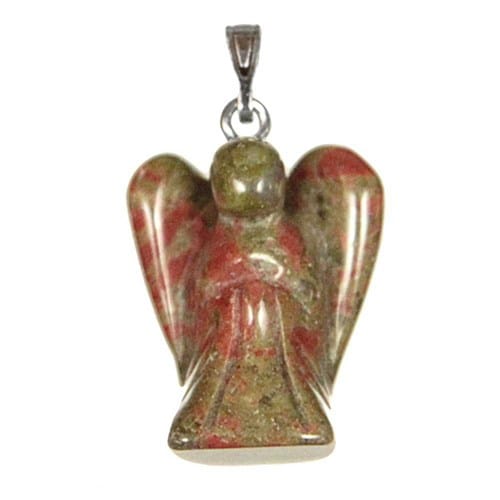 Pendentif ange en unakite