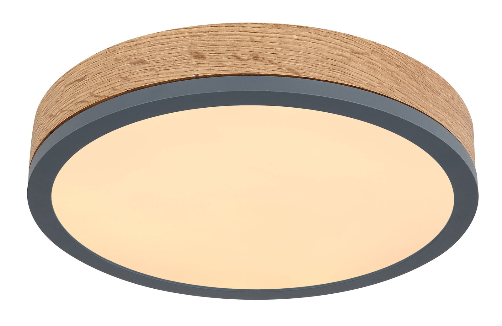 GLOBO LED Deckenlampe Doro 30x8,5 cm Holzoptik/grau