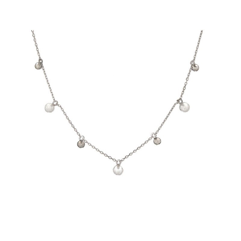 COLLIER PIERRES NATURELLES ARGENT