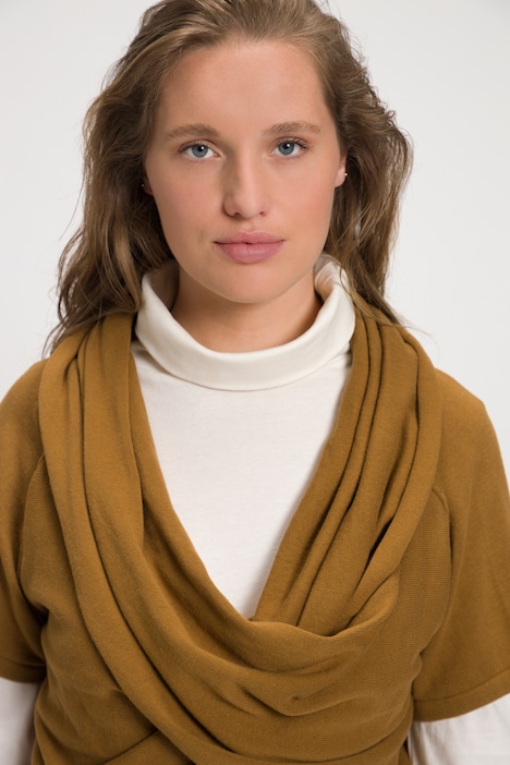 Pullover, Schalkragen, Halbarm, Biobaumwolle