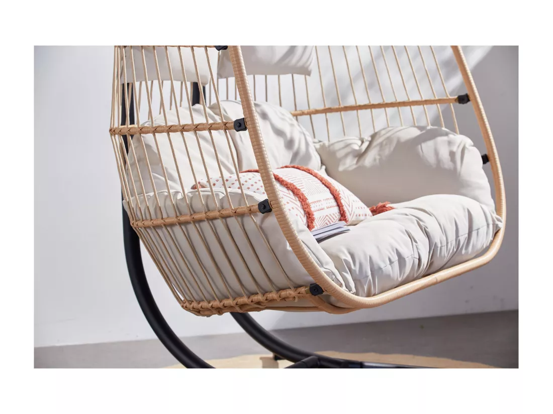 Fauteuil suspendu 2 places effet rotin FARO