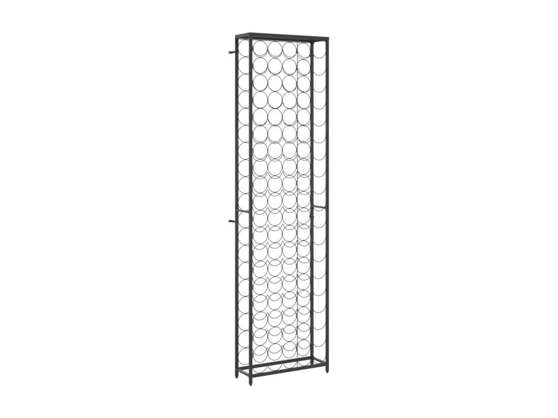 Prolenta Premium - Casier à bouteilles de 95 bouteilles noir 54x18x200cm fer forgé