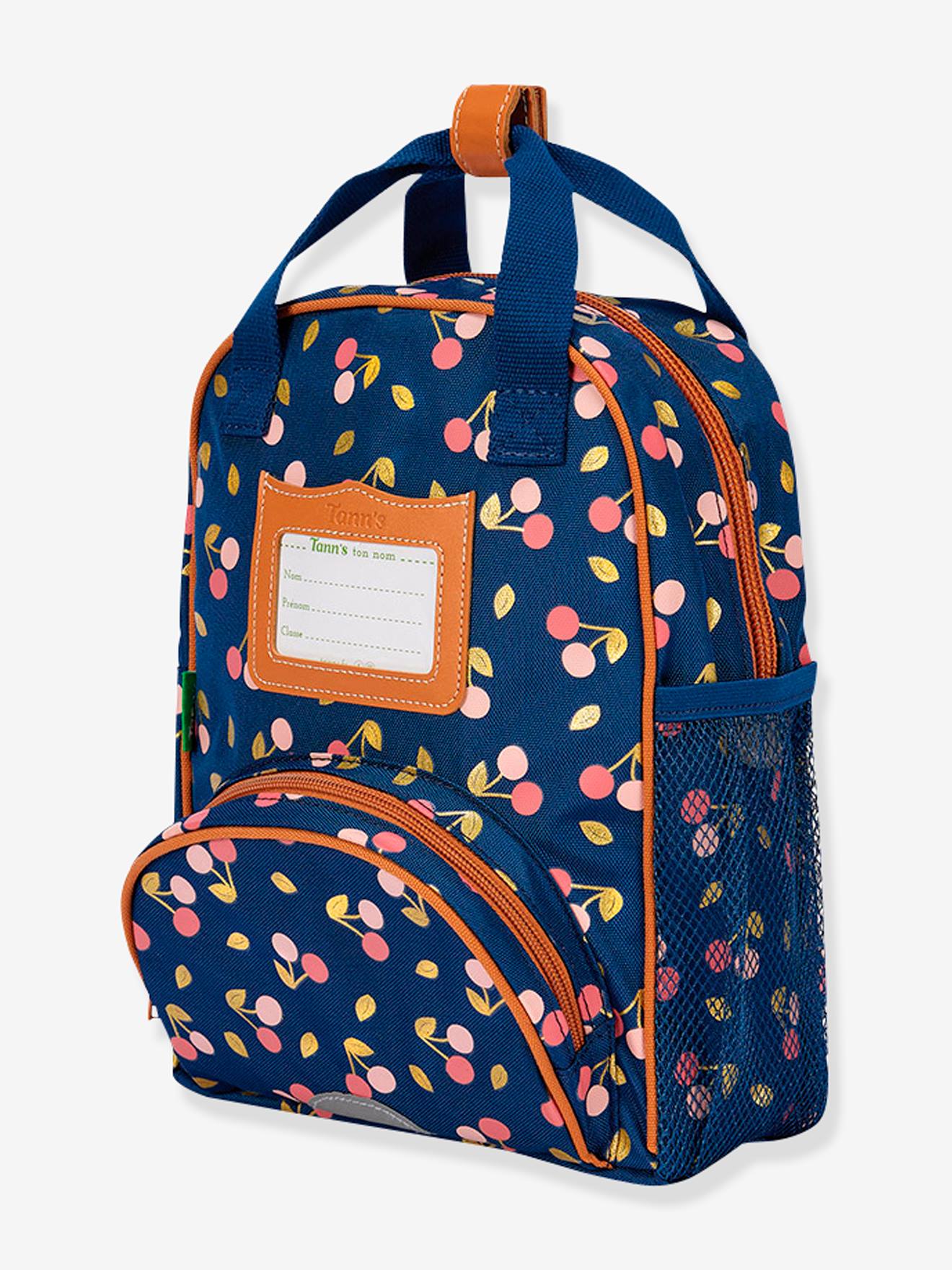 Mochila Alexa da Tann para meninas, azul médio com estampa.