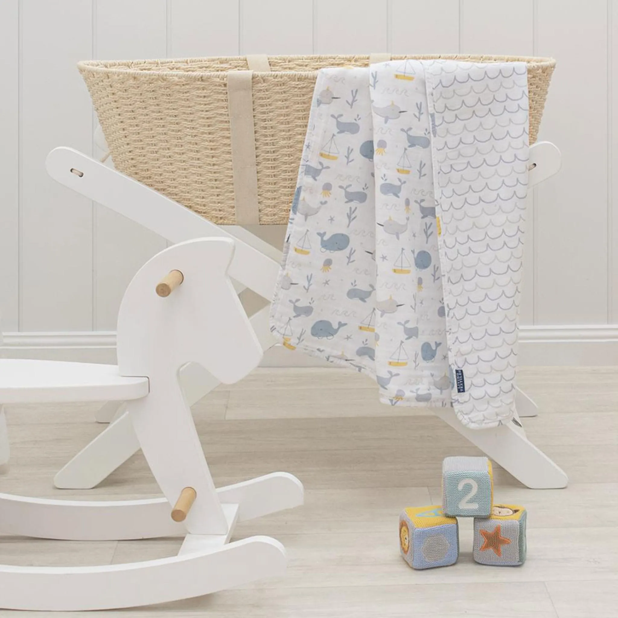 Living Textiles Couverture Mousseline Deluxe -  Baleine