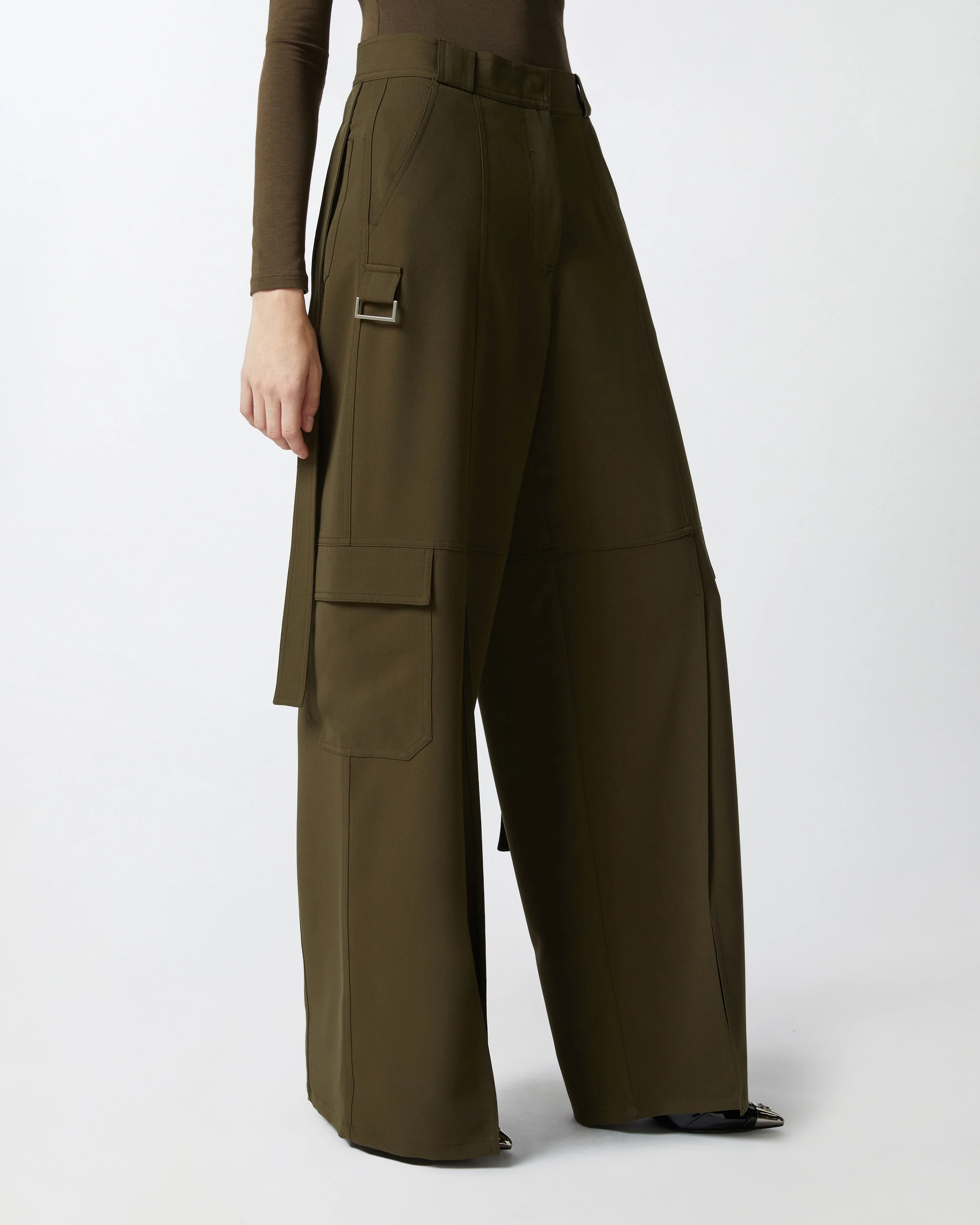 Pantalon cargo large et fluide | Vert