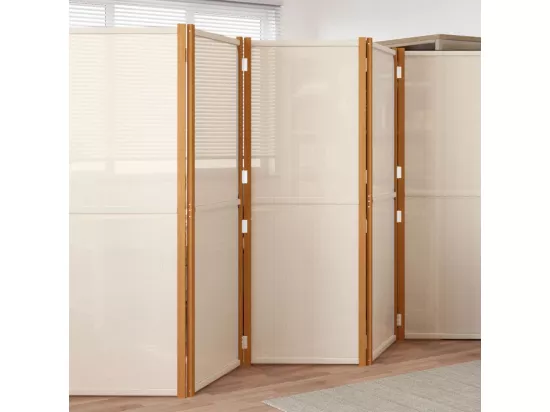 Cloison de séparation 6 panneaux Blanc crème 420x180 cm