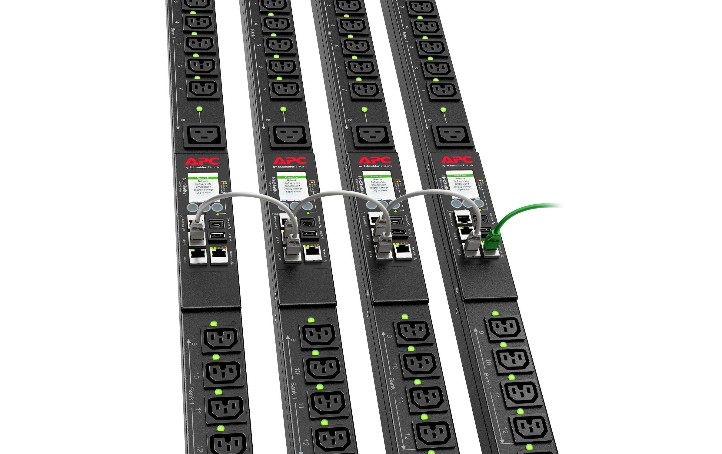 Zero-U-Space PDU APDU9981EU3 21x C13, 3x C19<br>APC Rack PDU 9000 Switched, ZeroU, 11.0kW, 230V, (21) C13 & (3) C19
