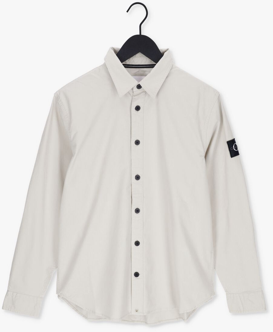 CALVIN KLEIN beige calvin klein overshirt monologo badge relaxed shirt