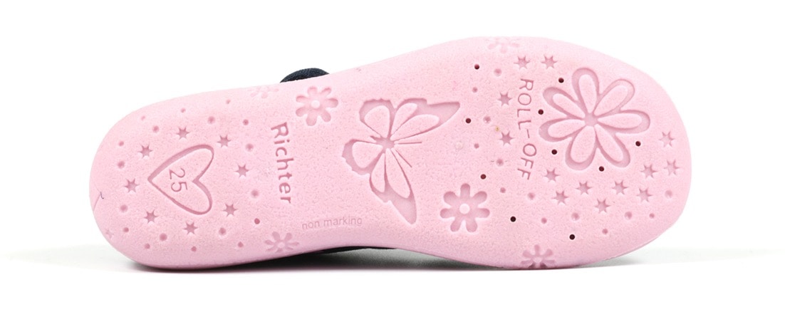 Richter Hausschuh  Klettschuh, Kindergarten Schuh mit süssem Print