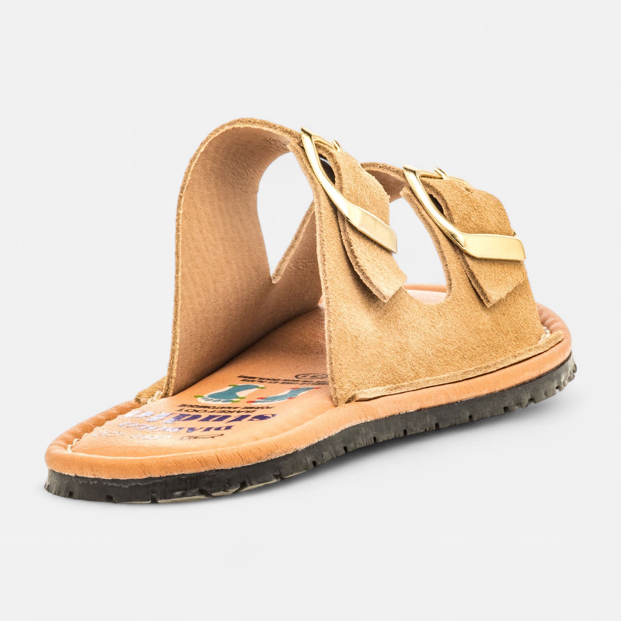 Nu-pieds Fille en cuir beige