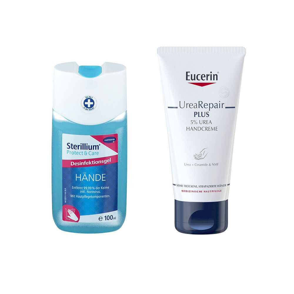 Sterillium® Protect & Care Händedesinfektion + Eucerin UreaRepair PLUS Handcreme 5 % Set