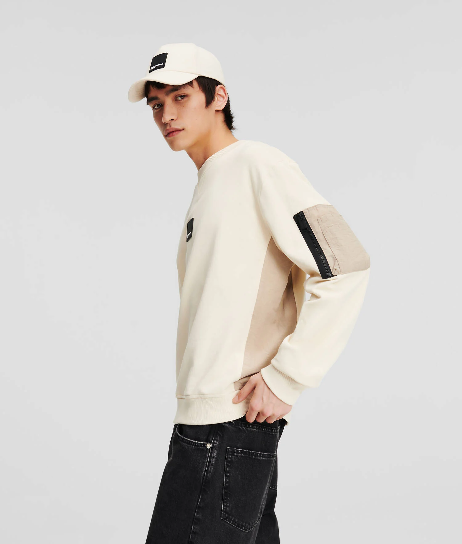 SWEAT-SHIRT KLJ EN MATIÈRES MÉLANGÉES