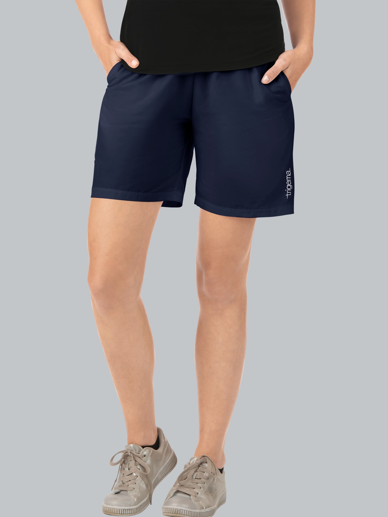 Sport-Shorts mit Innenslip aus Netz Navy