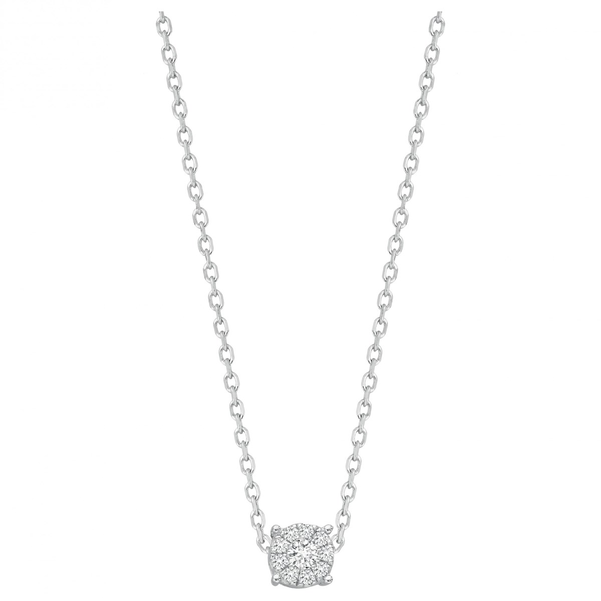 Collier mono-motif en Argent avec oxyde de zirconium blanc