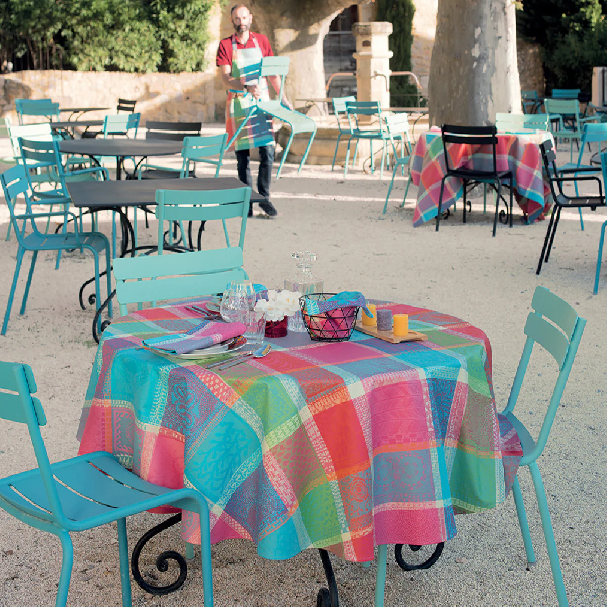 Nappe pur coton multicolore 180x250 Garnier Thiebaut