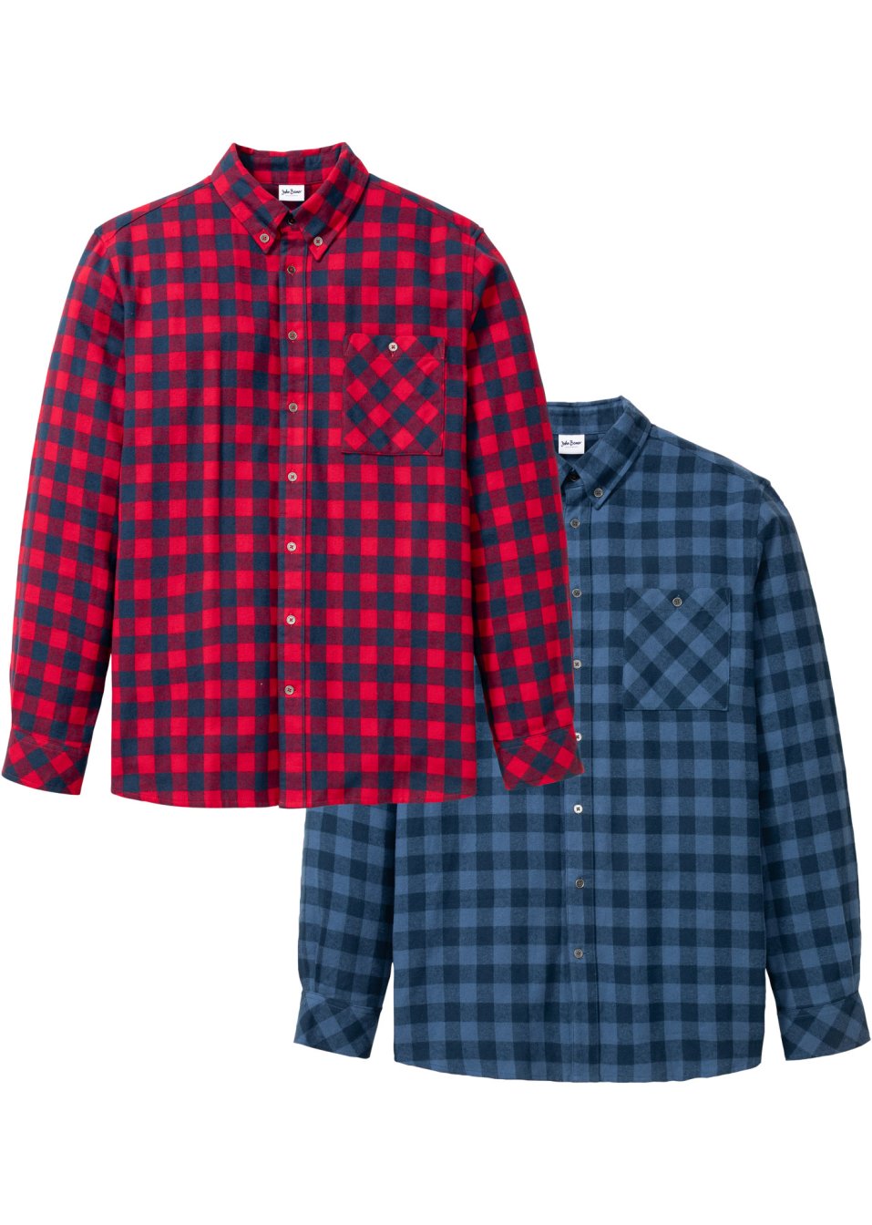 Lot de 2 chemises manches longues en flanelle
