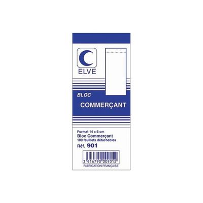 ELVE - Petit bloc papier blanc - 60 x 140 mm - 100 feuillets non numérotés