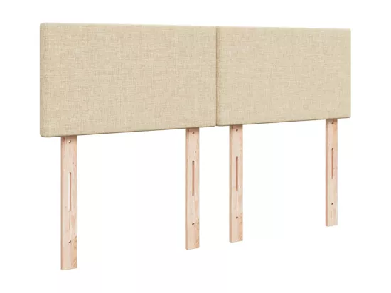Sommier à lattes de lit avec matelas Crème 160x200 cm Tissu