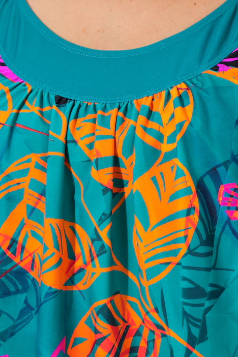 Tankini, Blätter, Softcups, Träger verstellbar, petrol
