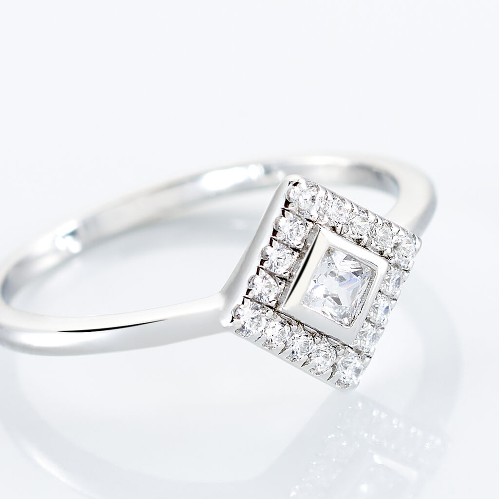 Bague Amane Argent Blanc Oxyde De Zirconium
