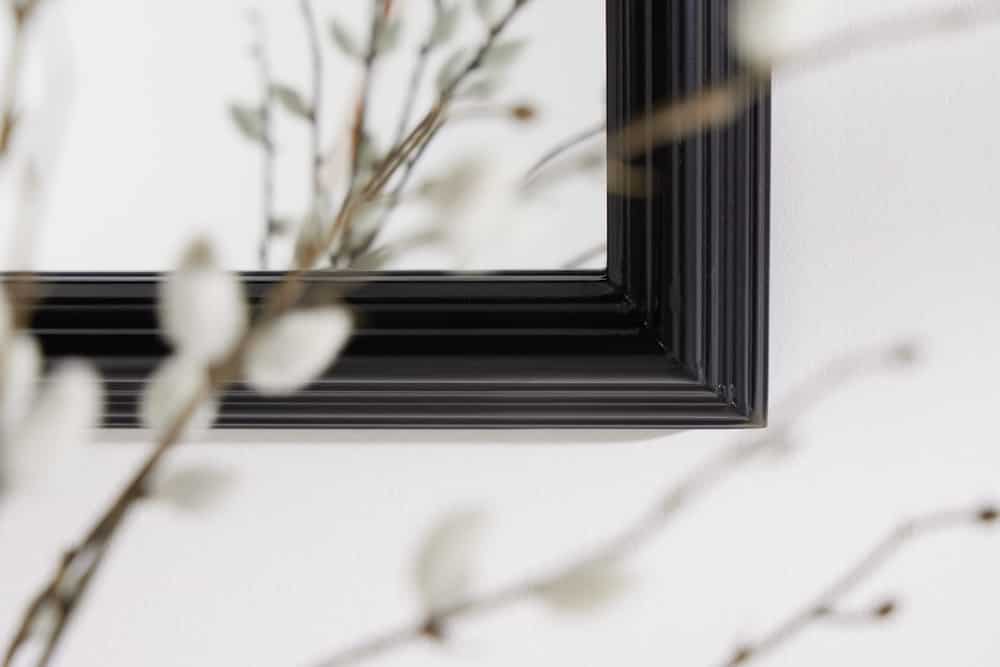 Moderner Wandspiegel PARIS 120cm schwarz Fensterspiegel Rundbogen-Design