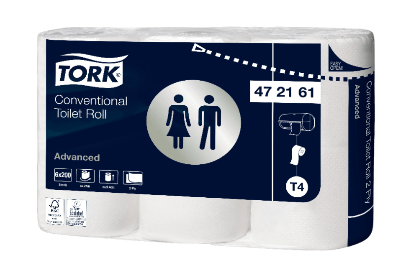Tork® T4 Traditioneel Toiletpapier 2-laags 48x200 vellen Wit Advanced