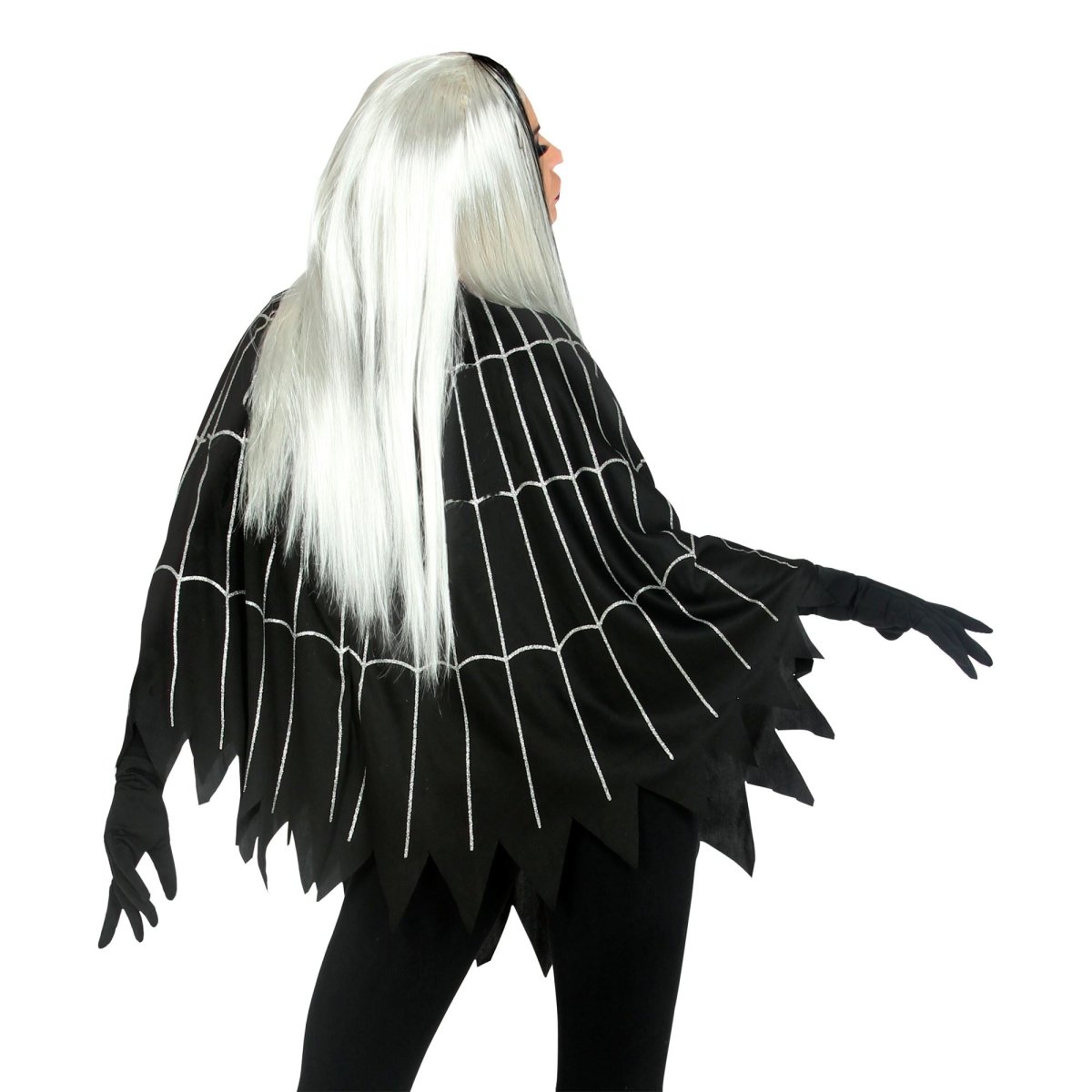 Halloween Poncho Spinnenweb