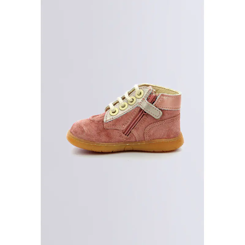 KICKBONZIP ROSE CLAIR BRILLANT BOTTILLONS Cuir Fille