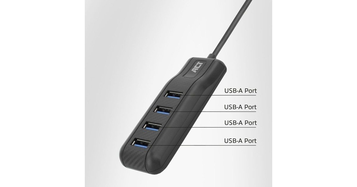 ACT ConnectivityUSB-C hub 3.0, 4 poorts USB-A usb-hub  (Zwart)