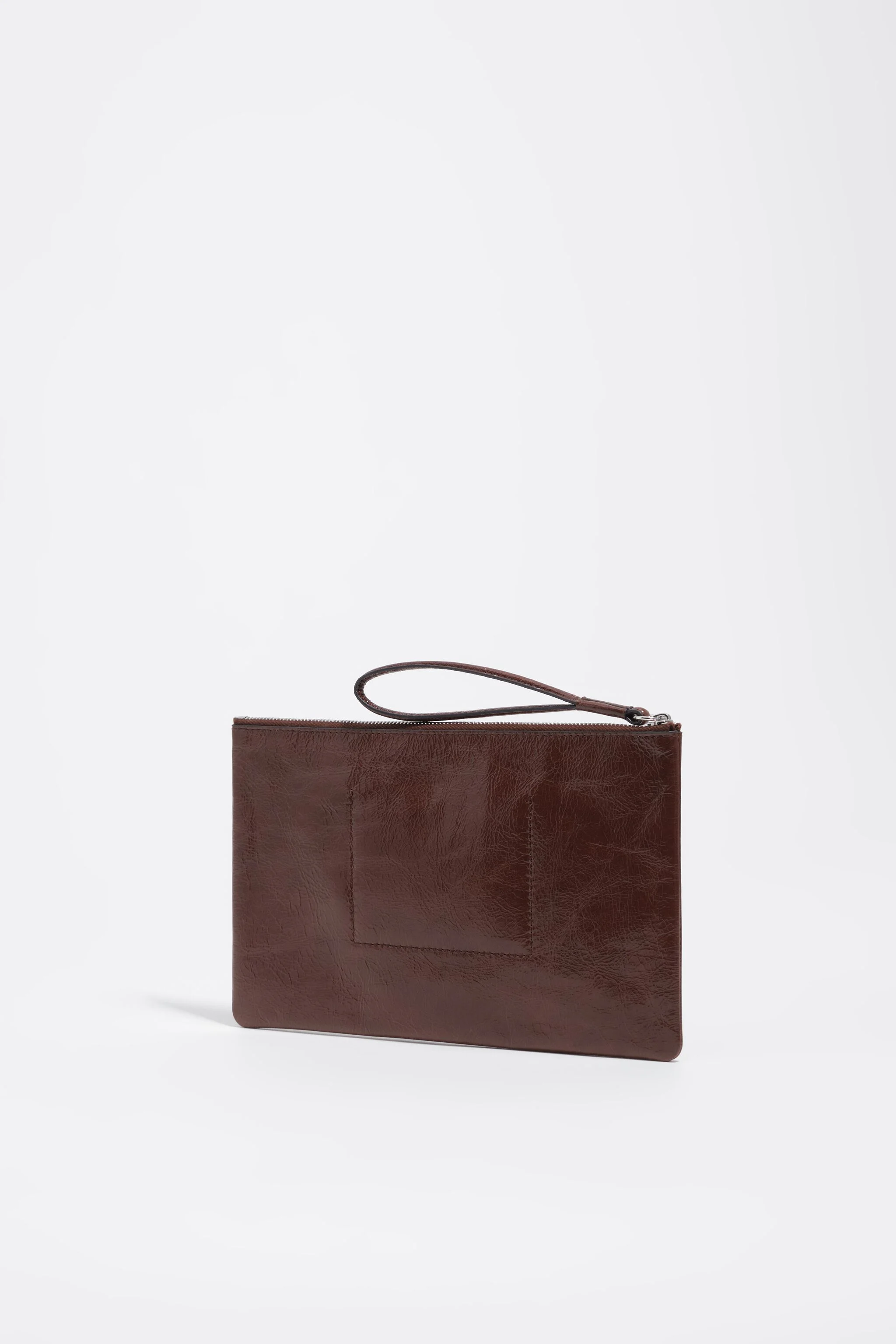 Bolsa de couro brilhante tamanho médio cor mocha